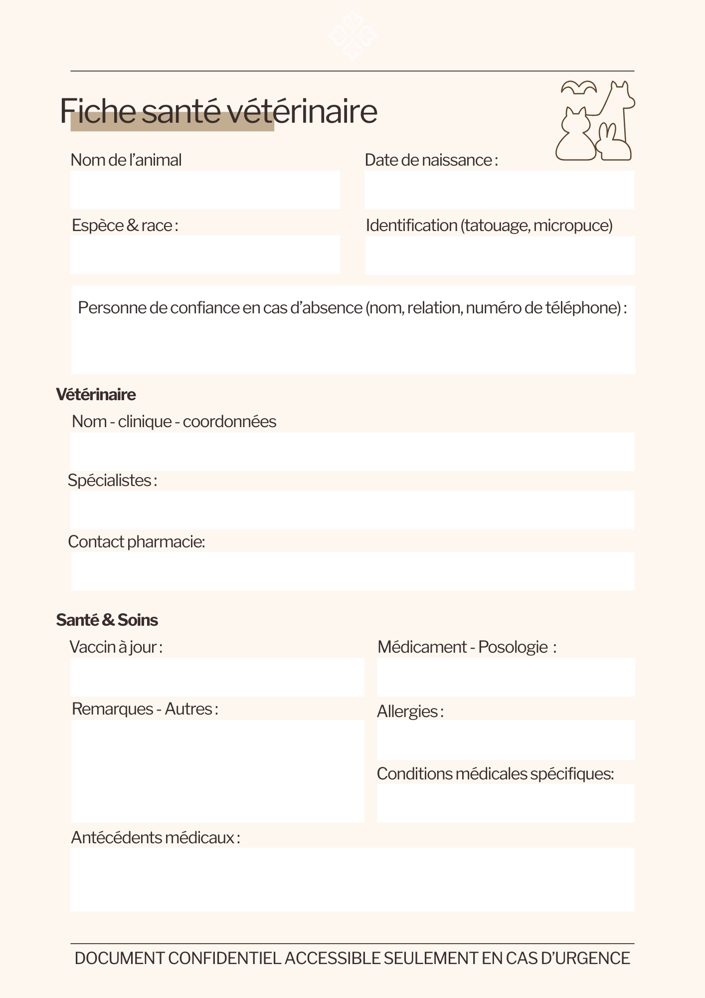 Fiche Info-Santé – Compagnons à quatre pattes